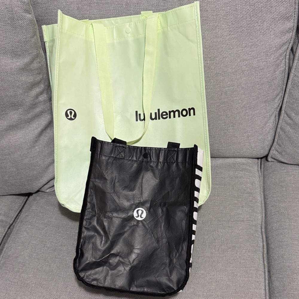 Lululemon Reusable Shopping Tote Bag (2 Neon & Black)